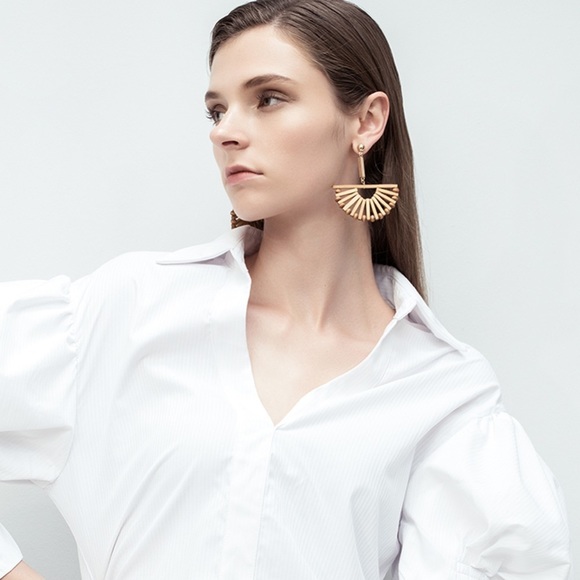 Giana Getaway Wooden  Circle Drop Earrings - Picture 3 of 6